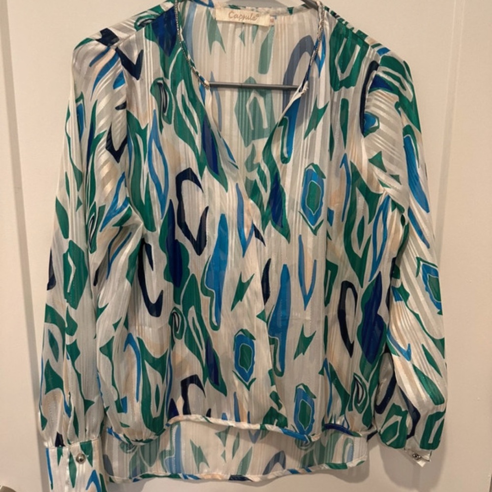 Green and Blue Women's Top